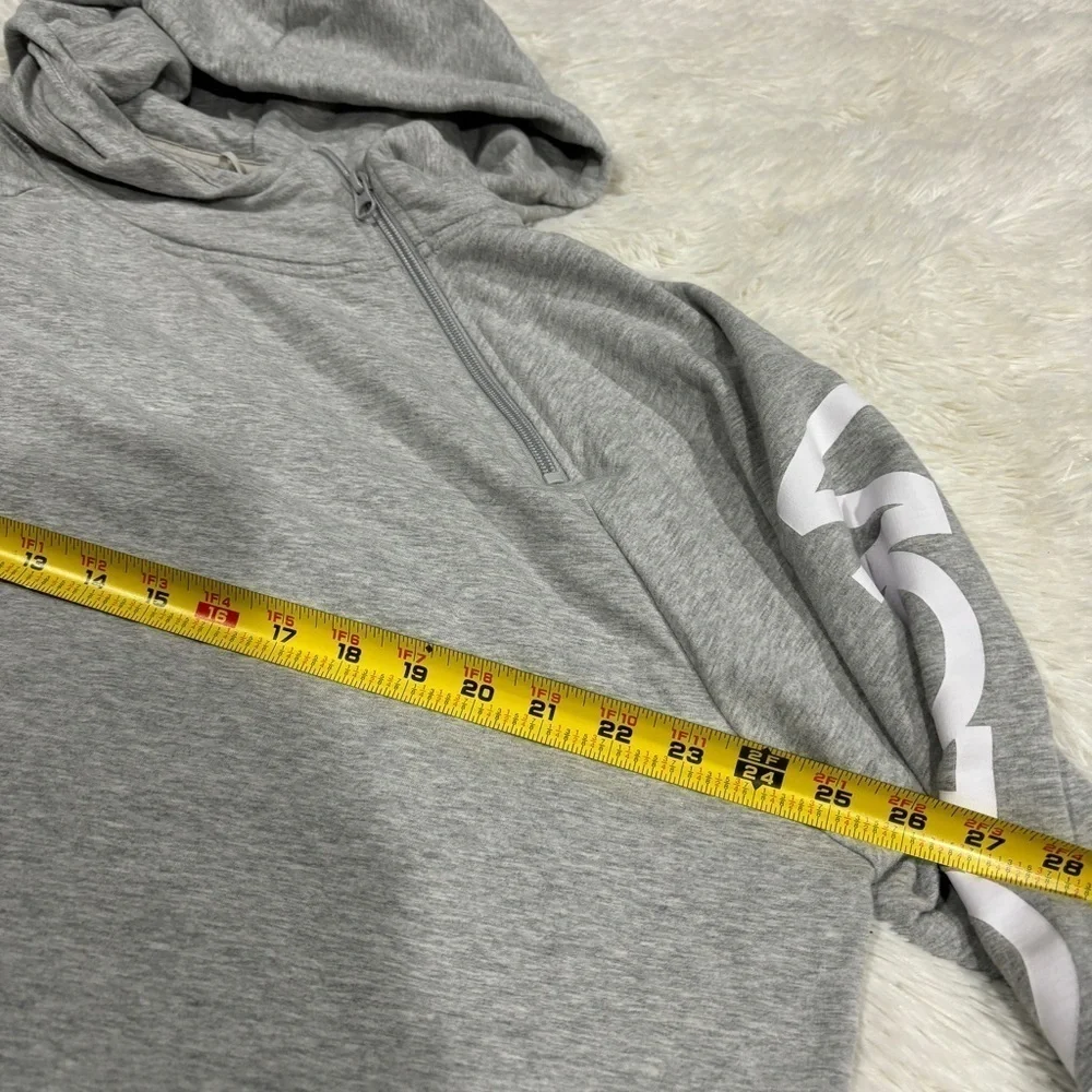 Victoria's Secret SPORT Hoodie Sweatshirt Spell out Logo on Sleeve Gray SZ XL - Picture 10 of 14